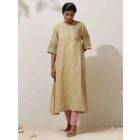 Yellow Crochet Lace Cotton Kurta with Pants- Set of 2