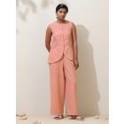 Pink Crochet Lace Cotton Co-ord Set- Set of 2