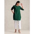 Green Cotton Blend Kurta