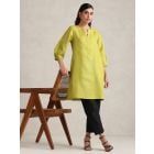 Lime Green Cotton Blend Kurta