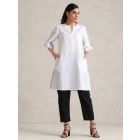 White Cotton Blend Kurta