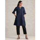 Blue Cotton Blend Kurta