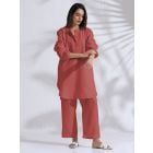 Rust Cotton Blend Co-ord Set- Set of 2