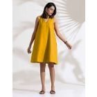 Mustard Yellow Cotton Blend Dress