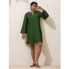 Green Cotton Blend Dress