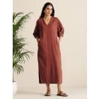 Rust Cotton Blend Dress