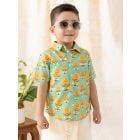 Green Printed Cotton Shirt