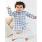 Blue Checkered Cotton Co-ord Set - Set of 3