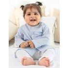 Blue Striped Cotton Co-ord Set - Set of 3
