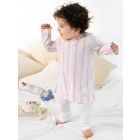 Pink White Striped Cotton Co-ord Set - Set of 3