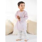 Pink Striped Cotton Kurta with Pants- Set of 2
