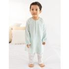 Green Striped Cotton Kurta with Pants- Set of 2