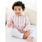 Orange White Striped Cotton Co-ord Set - Set of 3
