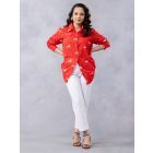 Red Printed Cotton Mulmul Shirt
