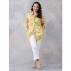 Mustard Yellow Printed Cotton Mulmul Shirt