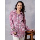 Pink Printed Cotton Mulmul Shirt