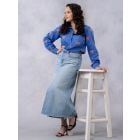 Blue Printed Cotton Mulmul Shirt