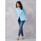 Blue Printed Cotton Mulmul Shirt