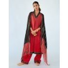 Red Black Gota Work Kota Doria Dupatta
