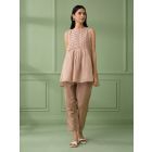 Old Rose Lace Work Cotton Co-ord Set - Set of 2