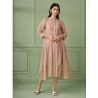 Old Rose Cotton Silk Dress with Hand Block Printed Slip