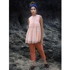 Peach Hand Block Printed Chanderi Co-ord Set - Set of 2