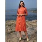 Orange Cotton Silk Dress