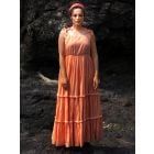 Peach Cotton Dobby Dress