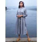 Grey Cotton Silk Dress