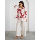 White Printed Modal Shirt