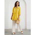 Yellow Printed Modal Shirt