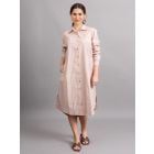 Beige Cotton Poplin Dress