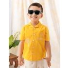 Yellow Embroidered Cotton Shirt