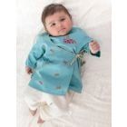 Blue Embroidered Cotton Kurta with Pajama - Set of 2