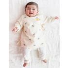 Cream Embroidered Cotton Kurta with Pajama - Set of 2