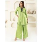 Green Silk Co-ord Set- Set of 2