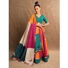 Pink Orange Cotton Lehenga Set - Set of 3