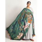 Grey Cotton Linen Kurta with Printed Dupatta - Set of 2