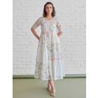 Multicolor Hand Block Printed Chanderi Dress with Slip