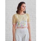 Multicolor Hand Block Printed Chanderi Crop Top