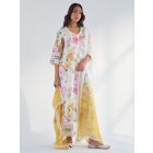 White Yellow Ombre Chiffon Dupatta