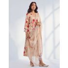 Beige Lace Chiffon Dupatta