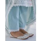 Blue Lace Cotton Pants