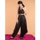 Black Mashru Silk Zari Top