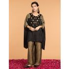 Black Modal Silk Zari Kaftan