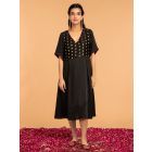 Black Mashru Silk Dress