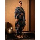 Teal Green Printed Viscose Organza Dupatta