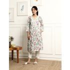 Ivory Printed Cotton Kurta