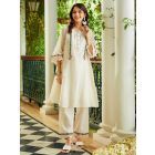 Ivory Embroidered Cotton Pants