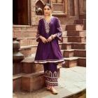 Purple Gota Work Chanderi Kurta